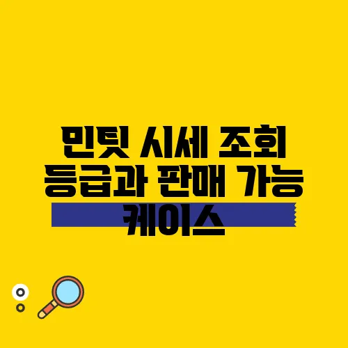 민팃 시세 조회 등급과 판매 가능 케이스, 시세를 확인해보세요!
