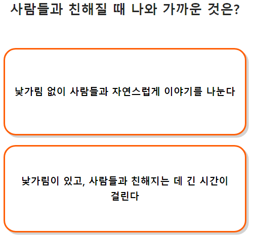 DNA 성격 테스트 2번 문제