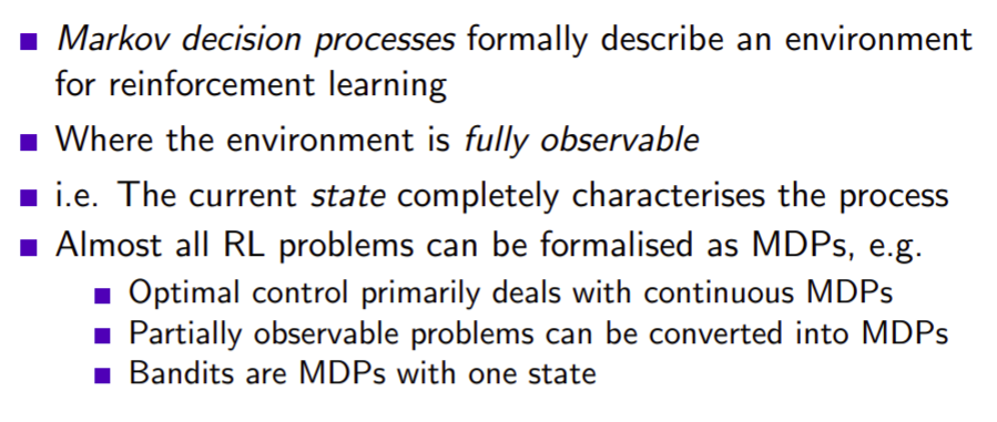  Lecture 2 : Markov Decision Process(Markov)