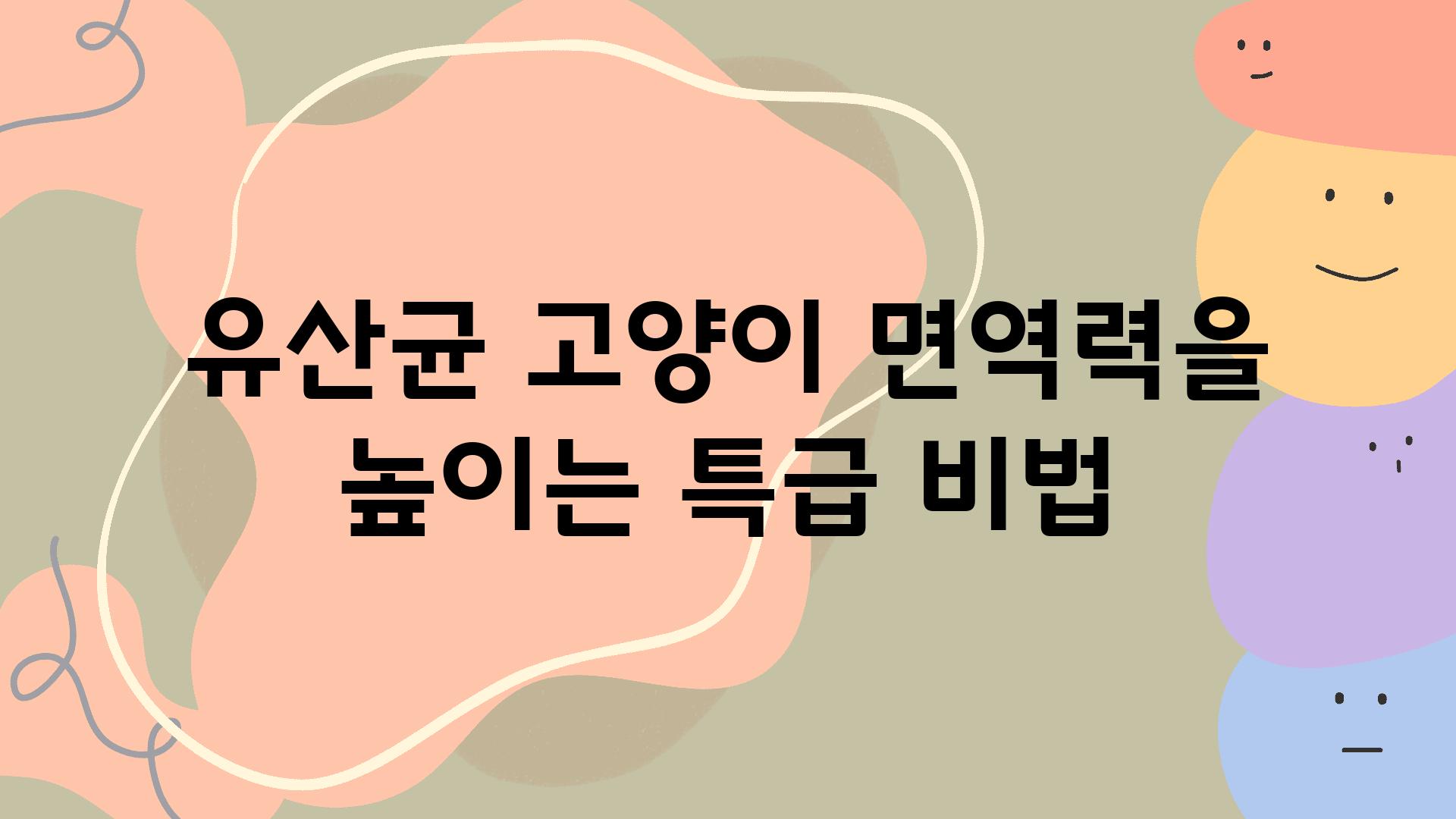 유산균 고양이 면역력을 높이는 특급 비법