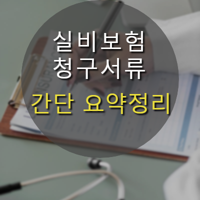  실비보험 청구서류 보험사별로 간단요약 정리
