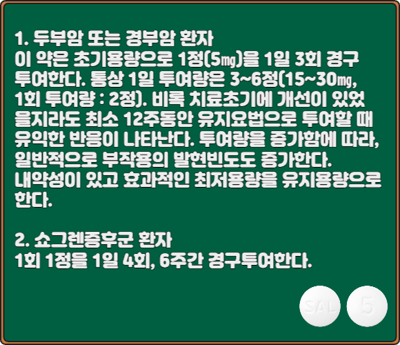 살라겐정_복용법