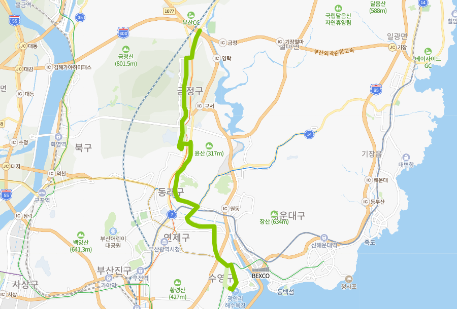  [부산] 49번버스 노선, 시간표 : 종합버스터미널, 부산대, 광안역, 수영역