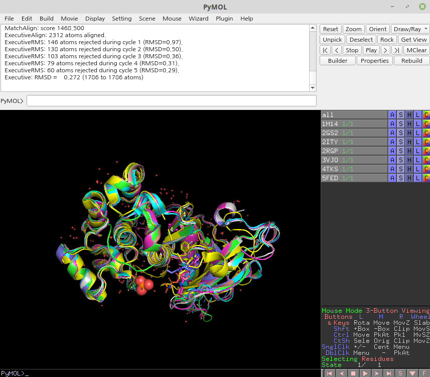 pymol 사용법: 구조 정렬 후 출력