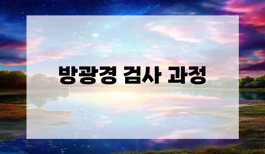 방광경 검사 과정