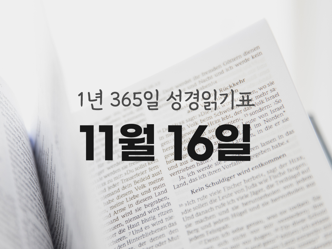 1년 365일 성경읽기표 11월 16일 사도행전 성경읽기 진도표 다운로드