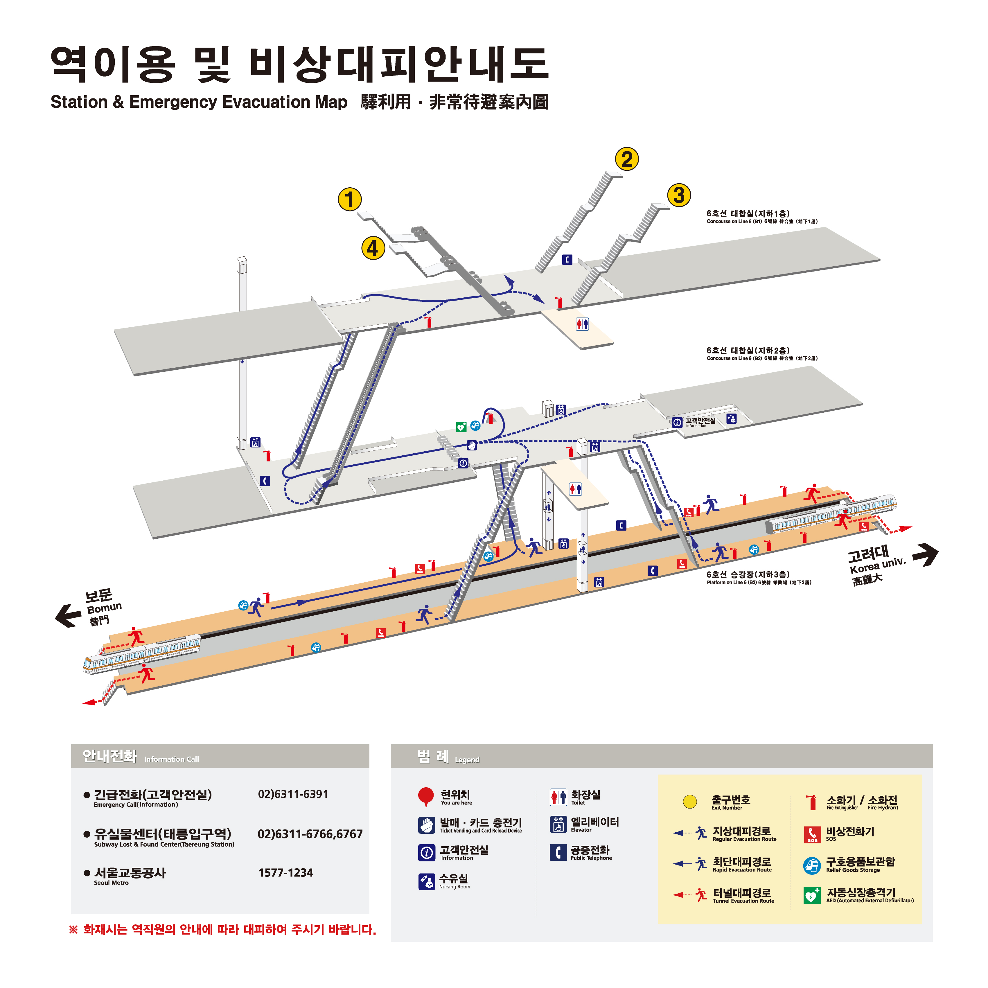 수도권지하철 6호선 안암역(고대병원앞)