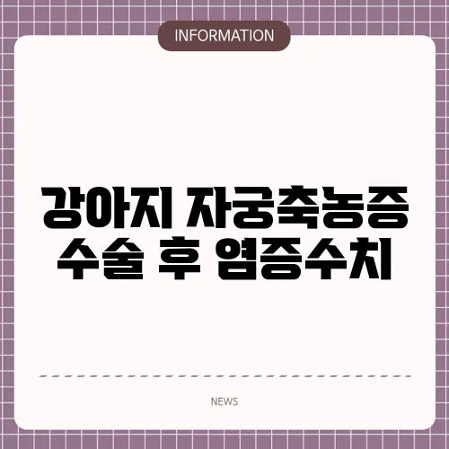 강아지 자궁축농증 수술 후 염증수치