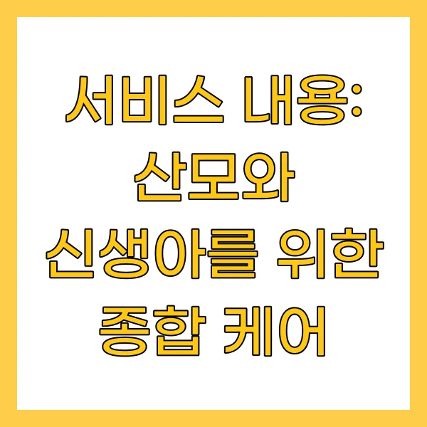 서비스 내용: 산모와 신생아를 위한 종합 케어