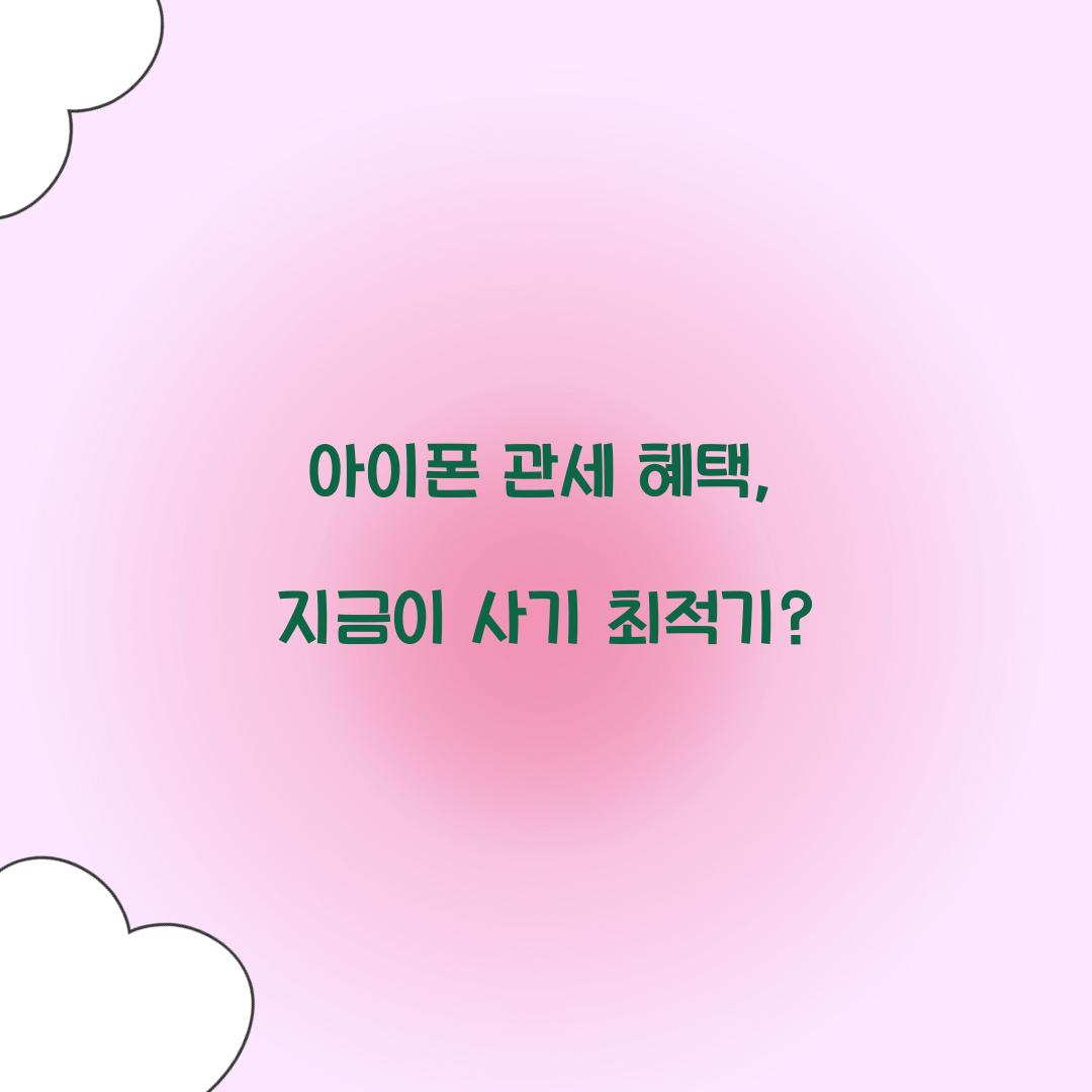 아이폰 관세 혜택