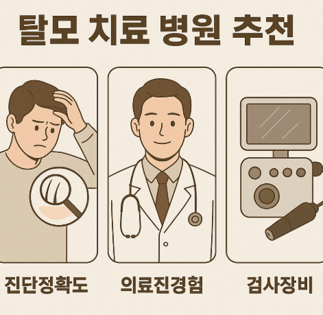 탈모 치료 병원 추천 (진단정확도, 의료진경험, 검사장비)