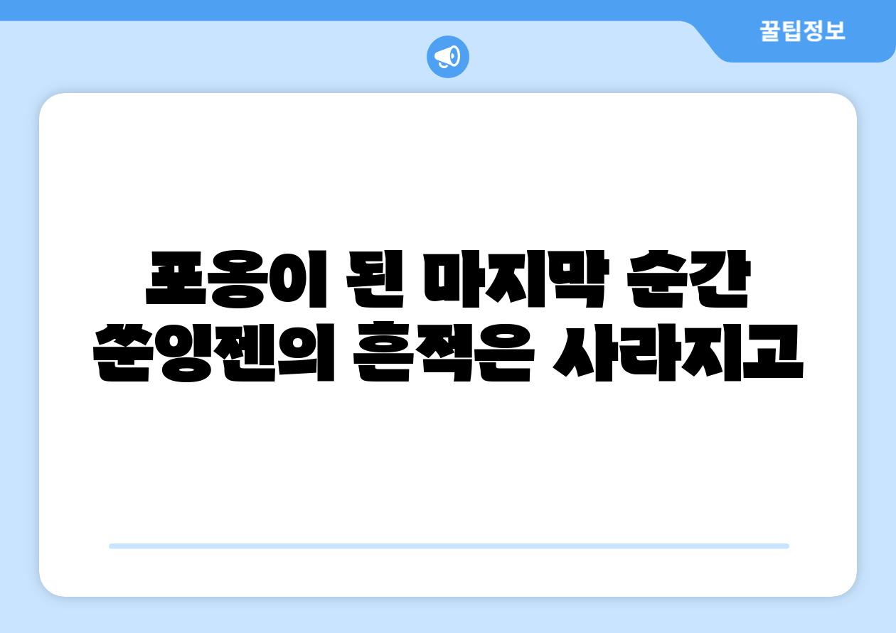 포옹이 된 마지막 순간 쑨잉젠의 흔적은 사라지고