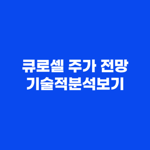 큐로셀 주가 전망과 기술적 분석보기