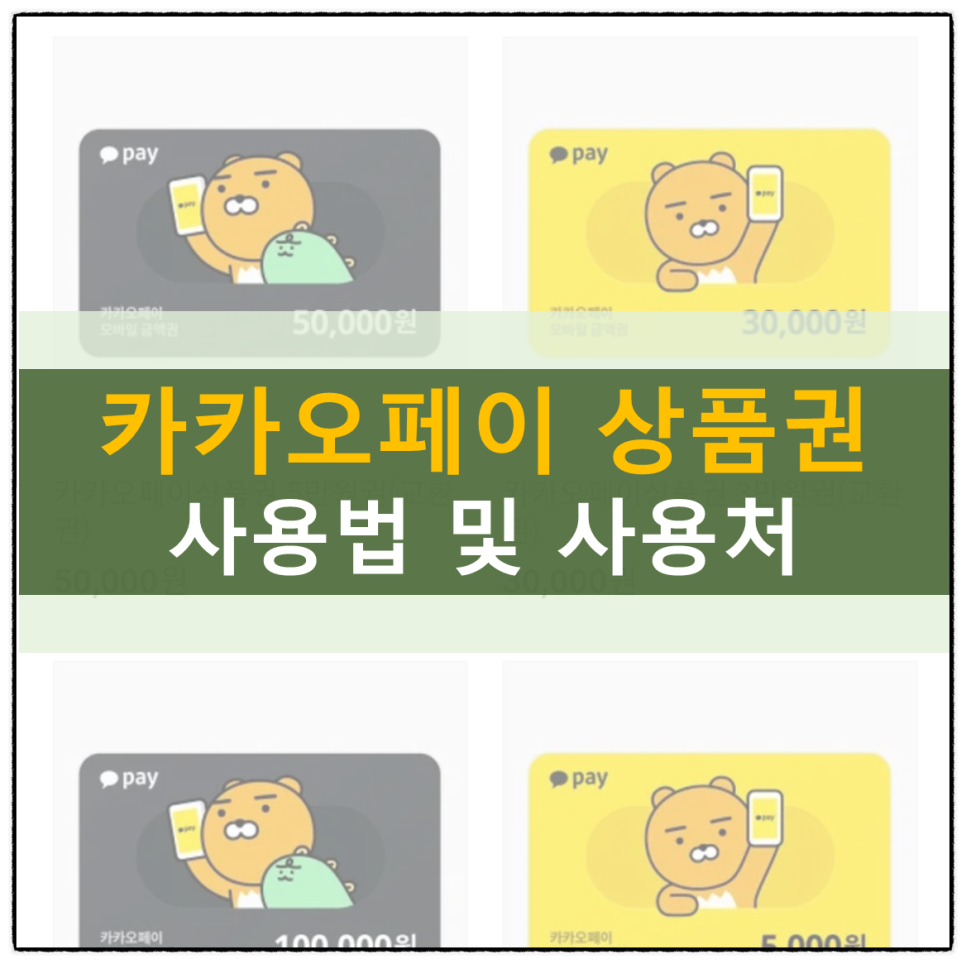  카카오페이 상품권 사용법과 사용처, 등록 방법