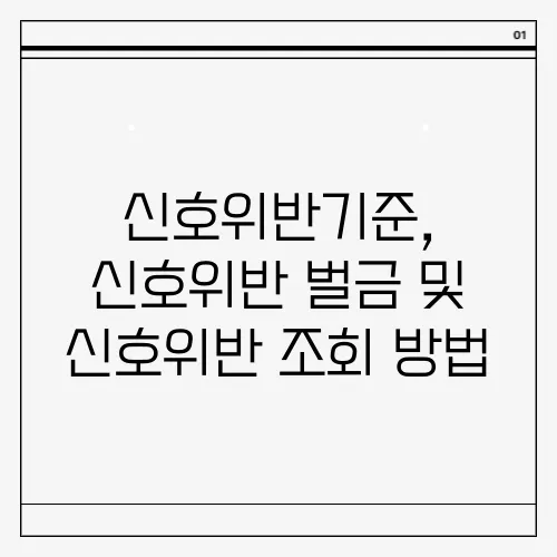 신호위반기준, 신호위반 벌금 및 신호위반 조회 방법