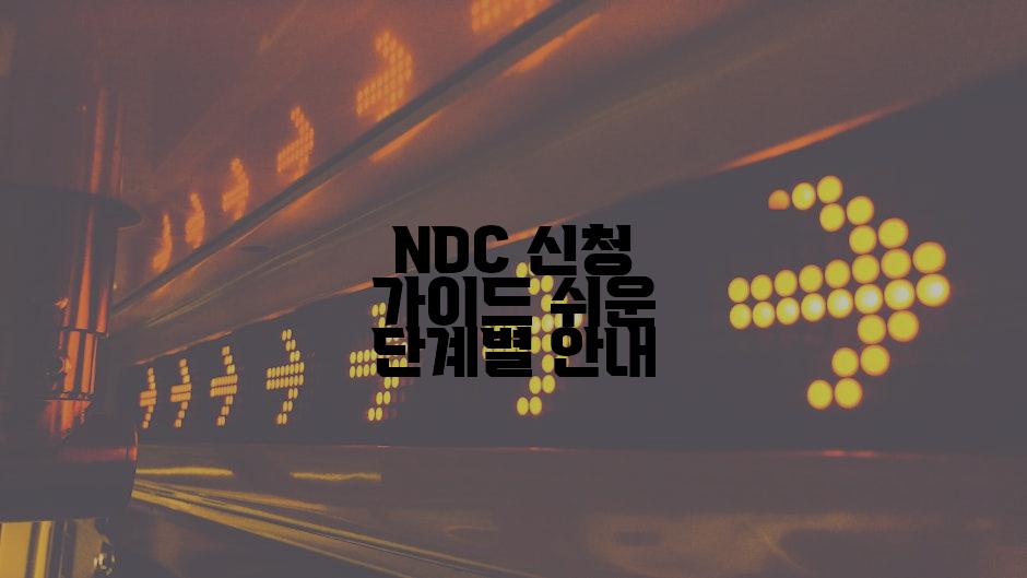 NDC 신청 가이드 쉬운 단계별 안내