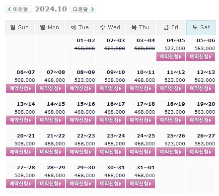 킹즈락cc 1박 2일 골프 패키지 예약: 가격 및 날씨 안내 (10월 4일)