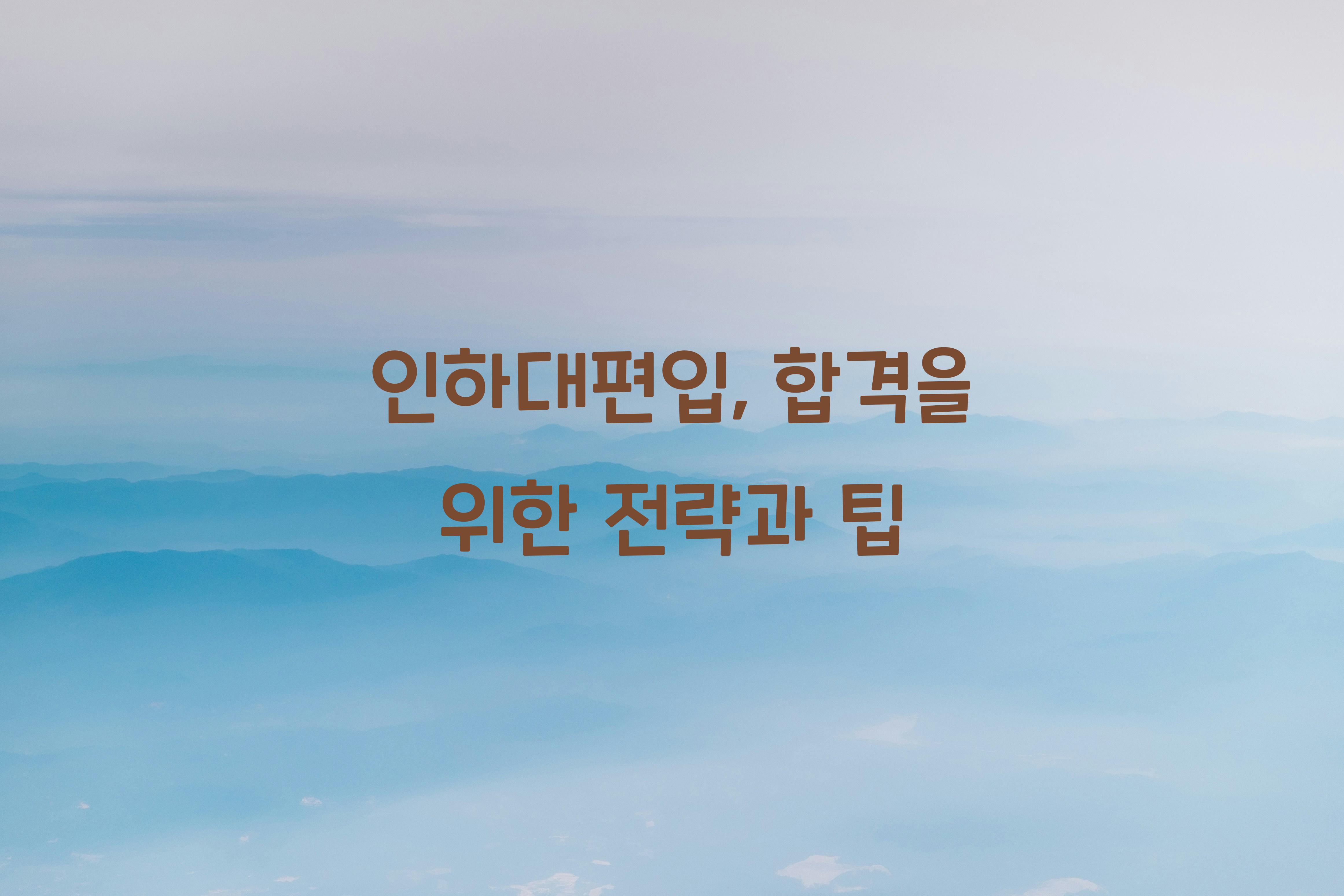 인하대편입
