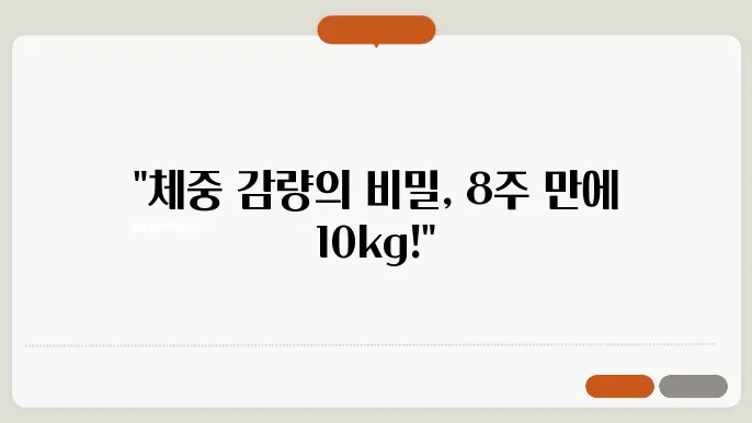 건강하게 10kg 감량하는 8주 플랜