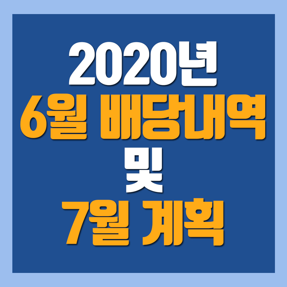  2020년 6월 배당내역 및 결과분석