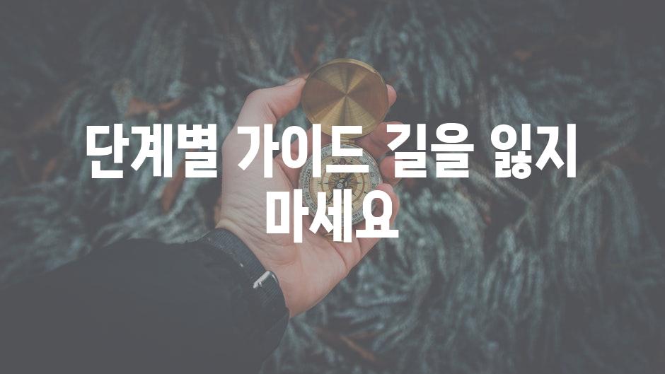 단계별 가이드| 길을 잃지 마세요