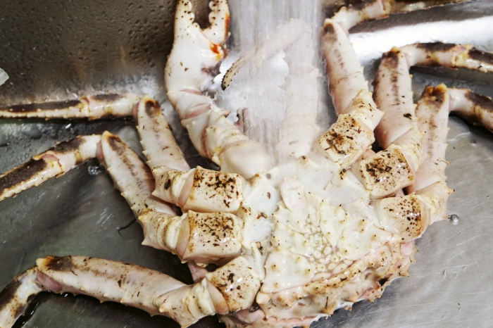 hot water to king crab&#39;s mouse