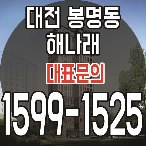  대전 봉명동 도시형 생활주택 해나래 바로 입주 가능 아파트 분양안내!