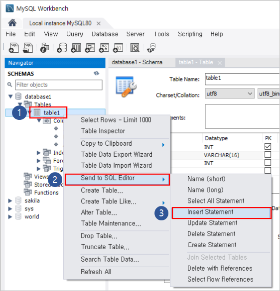 코더제로 데이터베이스 MySQL Workbench Insert Statement