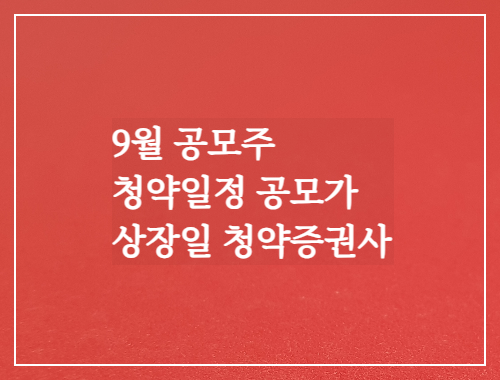  9월 공모주 청약일정 공모가 상장일 청약증권사/두산로보틱스 신성에스티