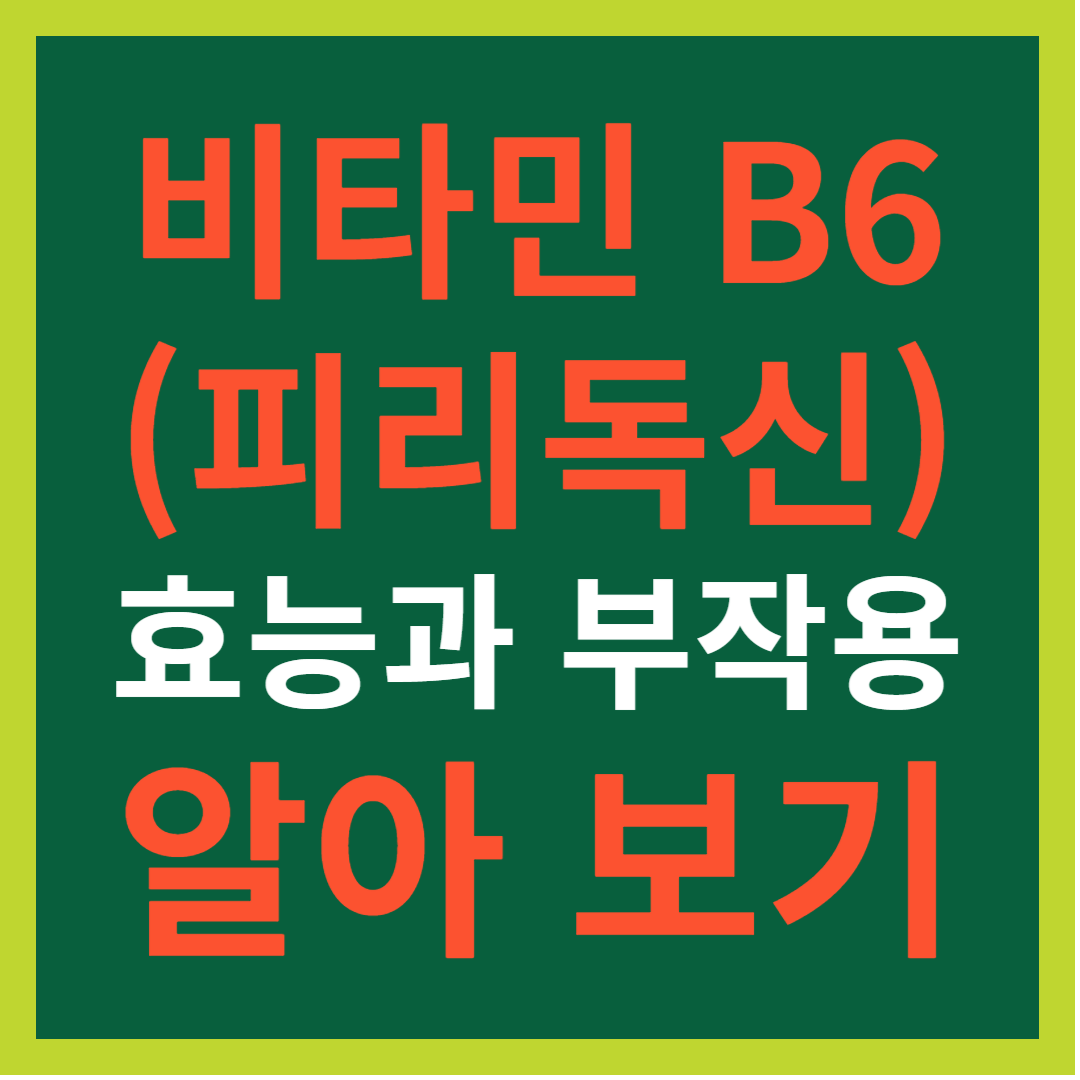 비타민 B6 (피리독신) 효능과 부작용 알아 보기