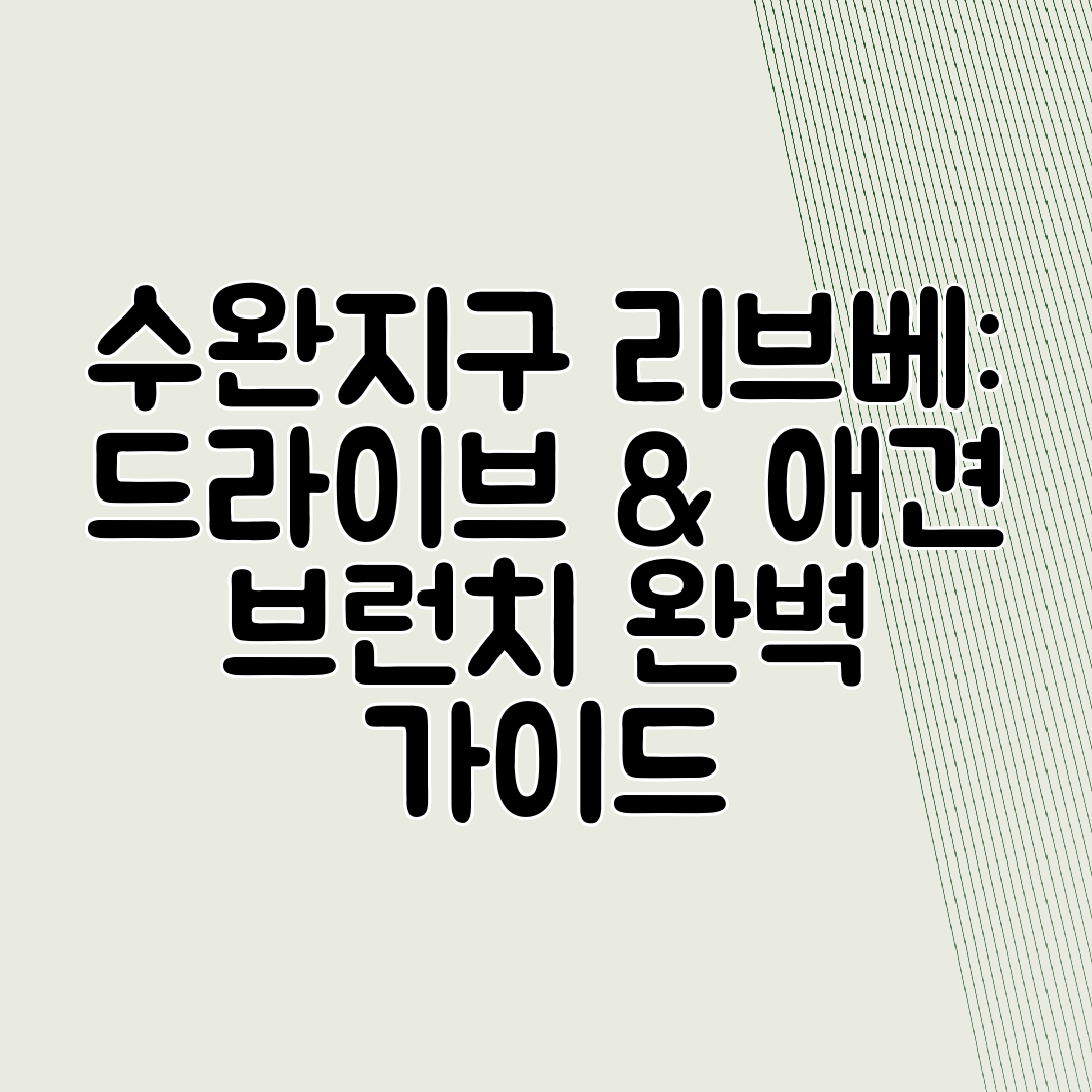 수완지구 리브베 드라이브 &amp; 애견 브런치 완벽 가이드