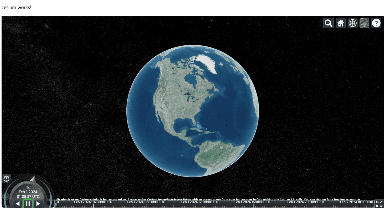 cesium 표출 완료 모습