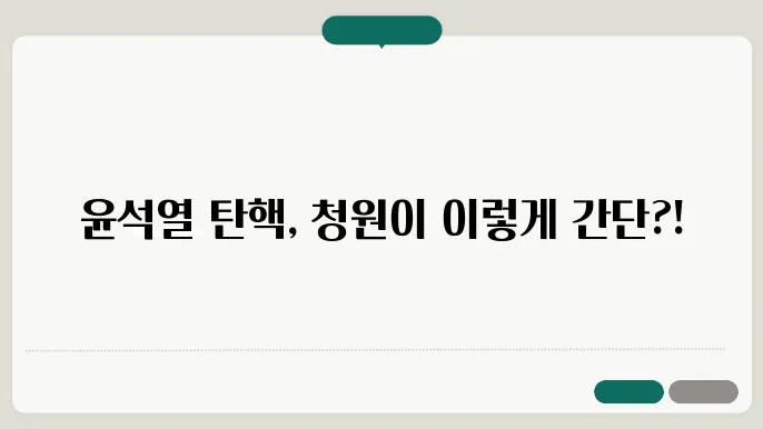 윤석열 탄핵 청원 방법과 내용 촜정리