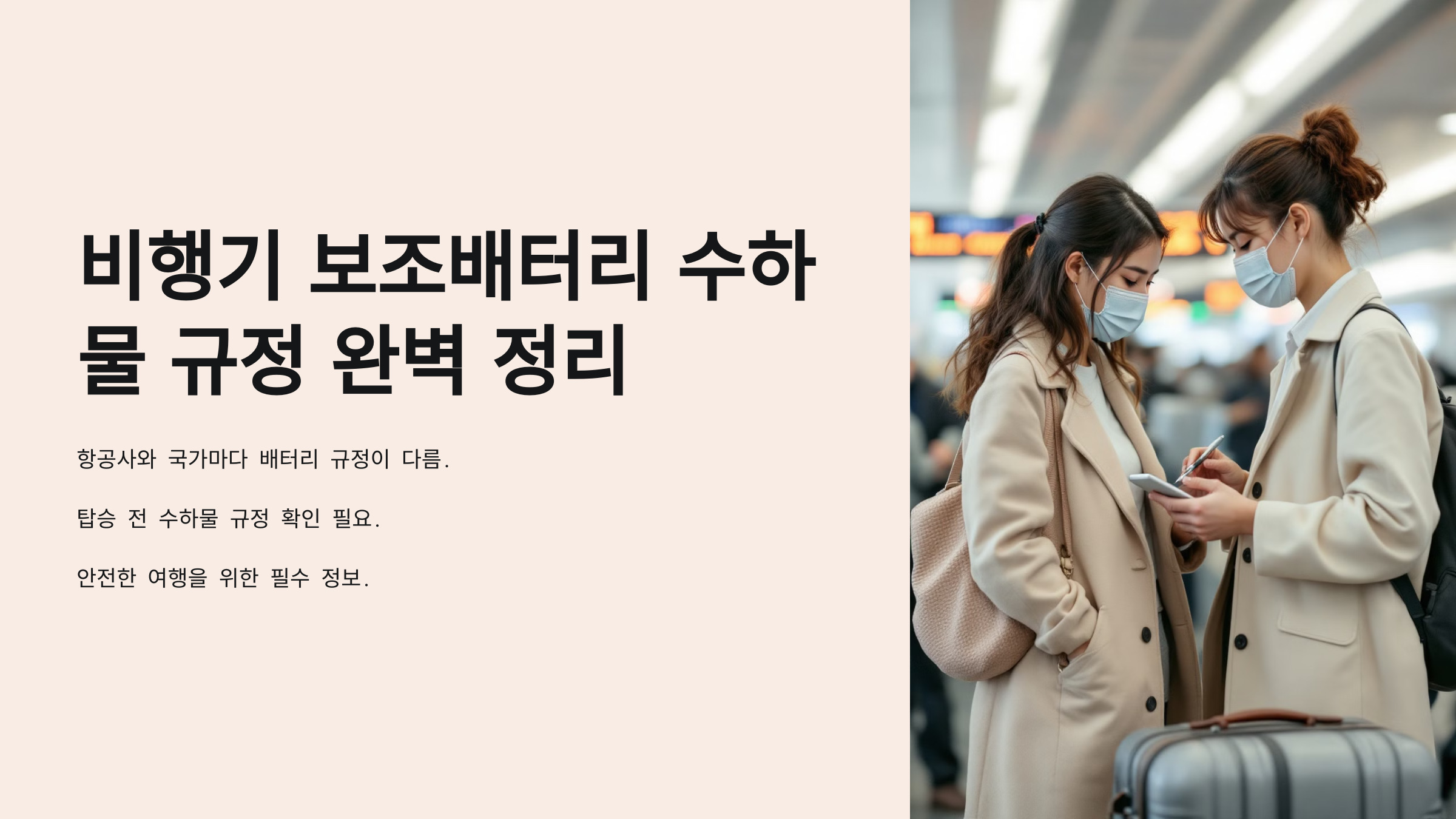 ✈️ 비행기 보조배터리 수하물 규정 완벽 정리