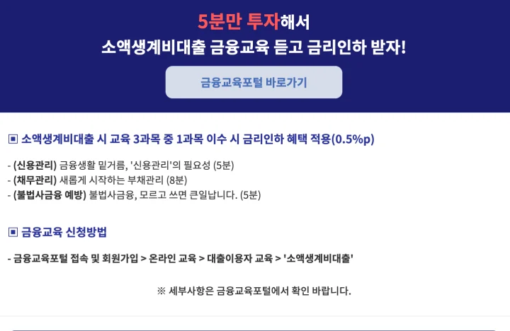 소액생계비 대출