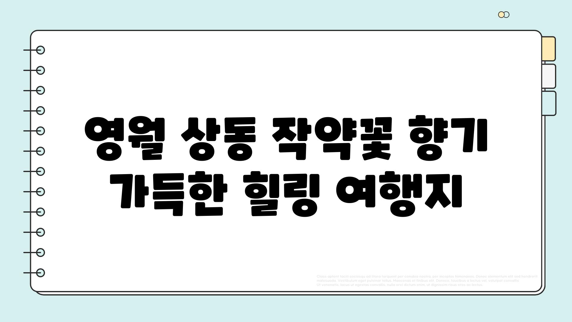 영월 상동 작약꽃 향기 가득한 힐링 여행지