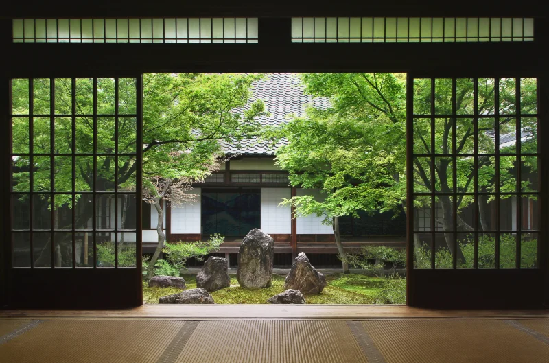 일본 교토 료칸 정원