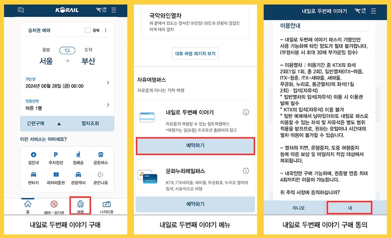 내일로 패스 혜택 안내