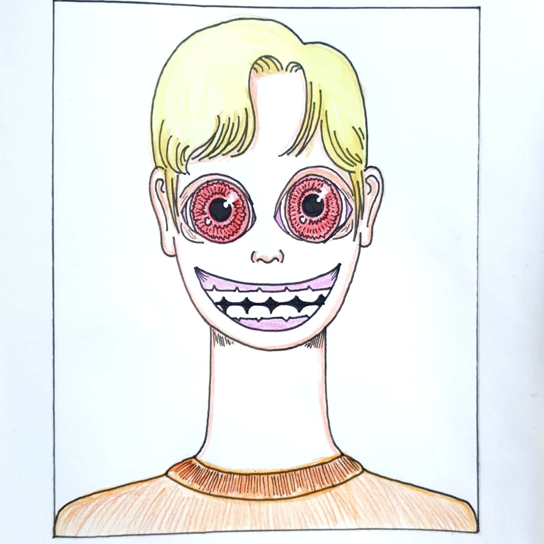  Fake Smile 가짜 웃음 / 일러스트 그림 드로잉 / 인물화 그리기