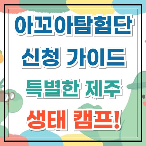 제주 아꼬아탐험단 신청 가이드 특별한 제주 생태 캠프