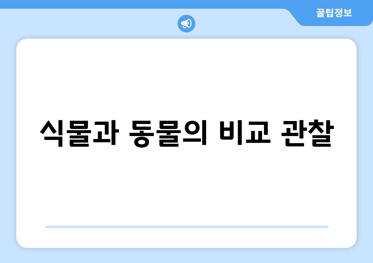 식물과 동물의 비교 관찰