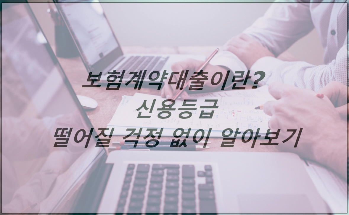  보험계약대출이란? 신용등급 떨어질 고민 없이 !