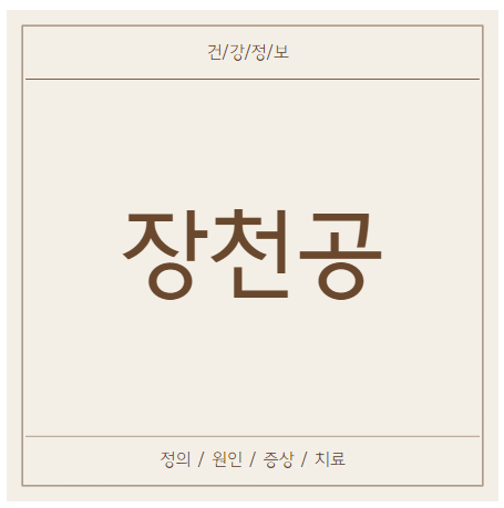 장천공 원인 증상 치료