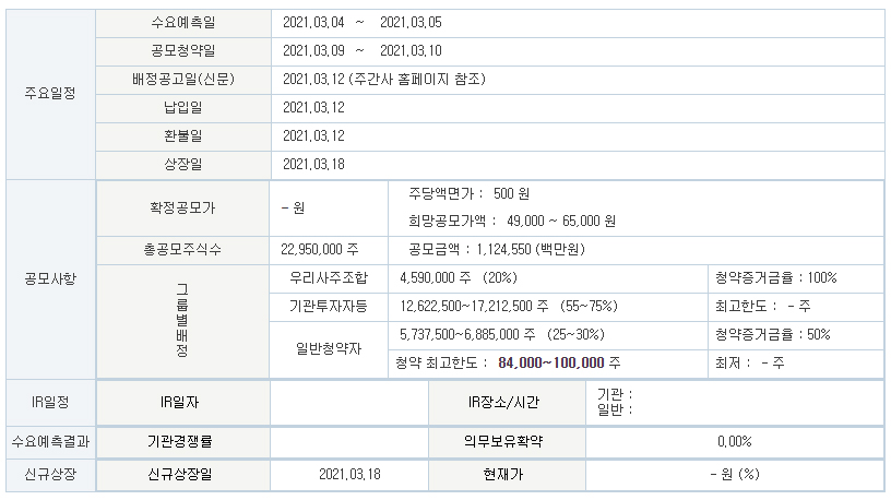 3월 공모주 청약 일정 - 에스케이바이오사이언스