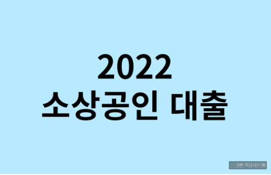  2022 소상공인 대출 종류