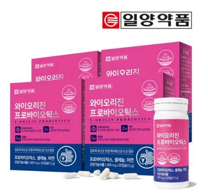 일양약품 와이오리진 프로바이오틱스 유산균&#44; 30캡슐&#44; 4박스