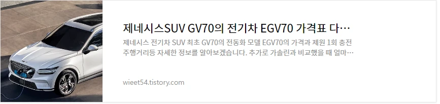 제네시스EGV70 가격 총정리