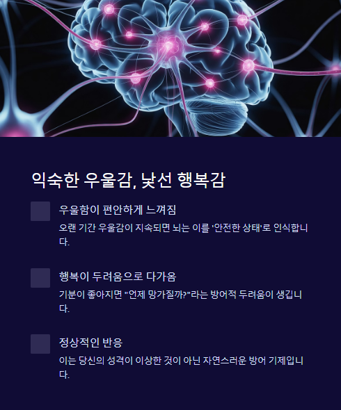 익숙한 우울감 낯선 행복감