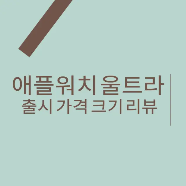 애플워치 울트라 출시 가격 크기 리뷰
