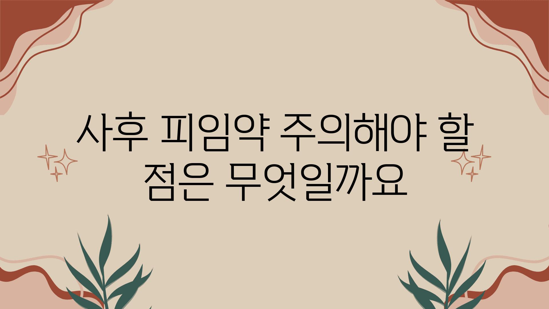 사후 피임약 주의해야 할 점은 무엇일까요